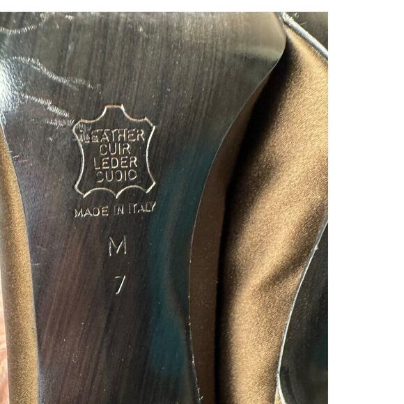 Richard Tyler Chocolate Brown Satin Stiletto Pumps Heels Made in Italy 7 Sparkly - Picture 8 of 8